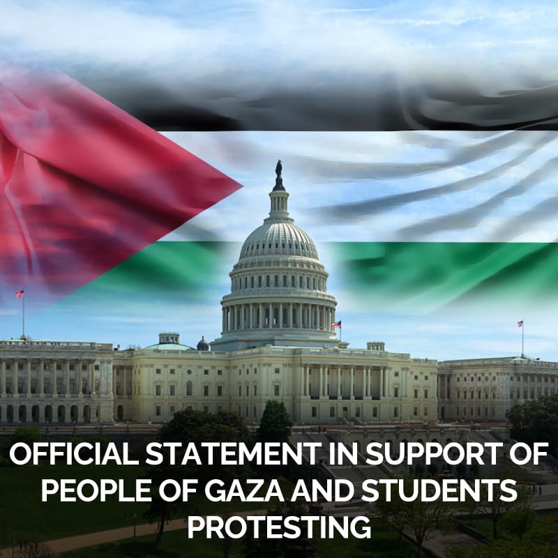 Official Statement in support of people of Gaza and students protesting